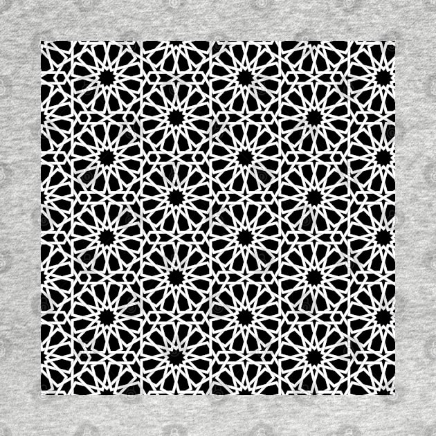 White and Black Star Moroccan Star Pattern by Islanr